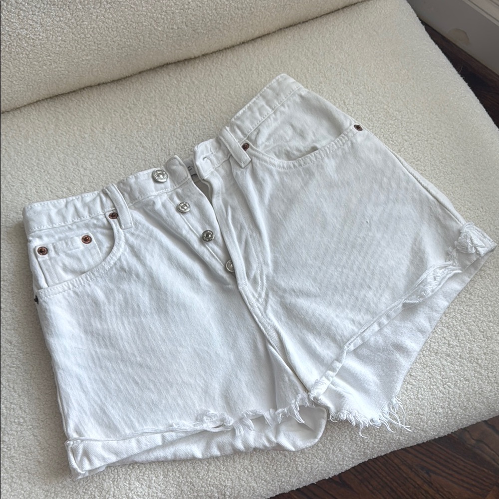 Zara White Denim Shorts 24
